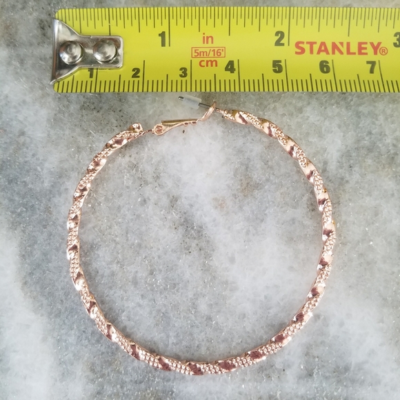 NEW Rose Gold Tone Bundle of 3 Hoop Earrings - Picture 4 of 8